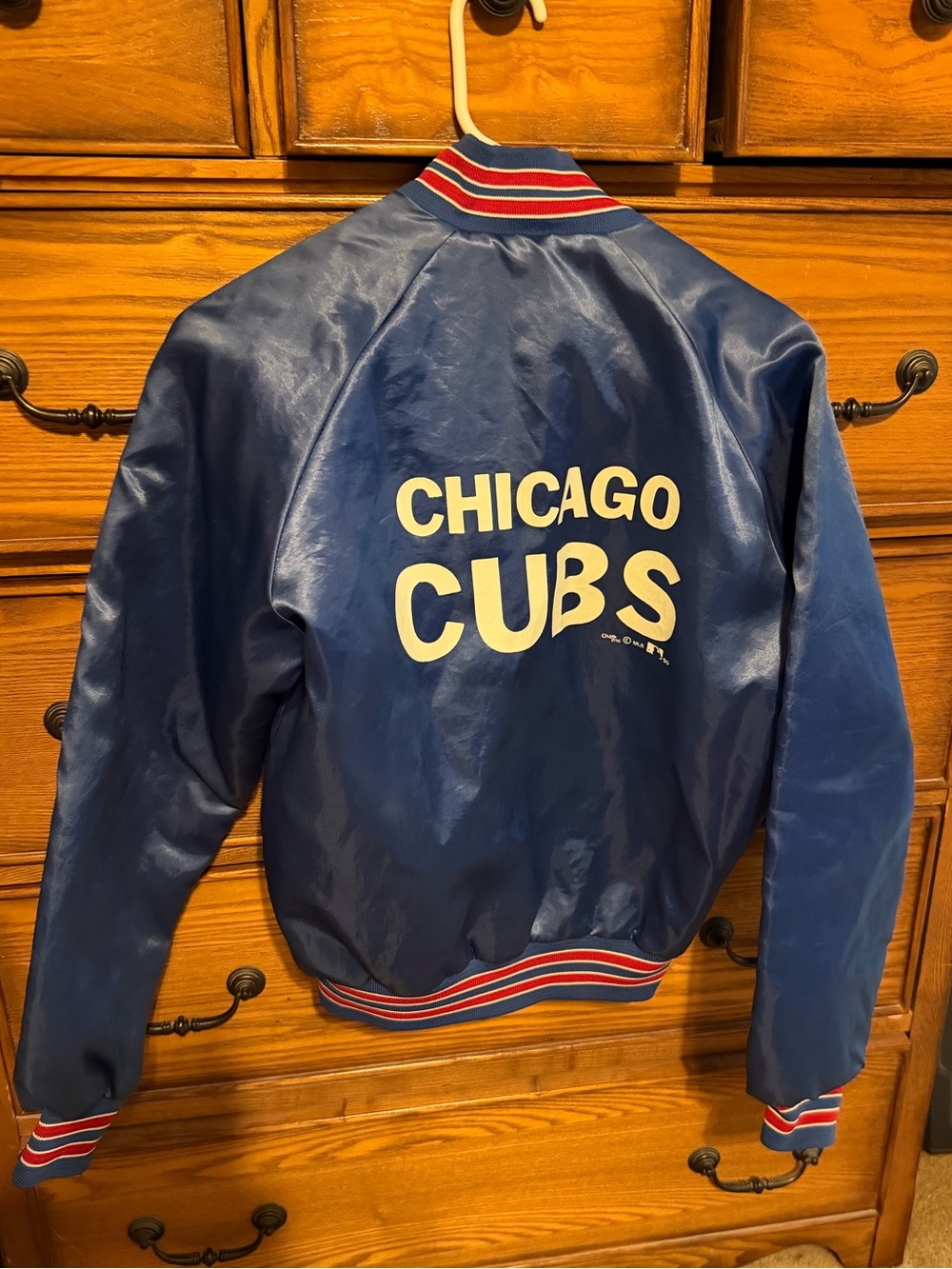Vintage 1980s Chicago Cubs Satin Bomber Jacket Size Youth XL (18-20) / Adult XS - Picture 2 of 3